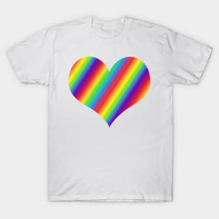 Love Heart In Colours of the Rainbow T-Shirt